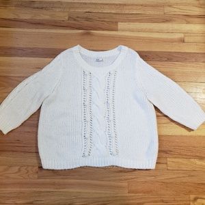 Cream chunky knit sweater XXL